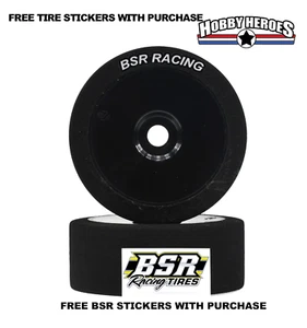 BSR Racing BSRC8027-B 1/8 Buggy Red Foam GT Tire Compound Black Dish Rim (2) - Picture 1 of 7