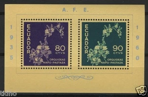 Ecuador 1960, Blumen, Orchideen SS, ss mnh, Mi Bl 8 Katze 10€ - Bild 1 von 1