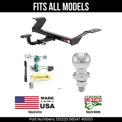 For 10-11 Buick Lucerne Trailer Hitch 4 Pin Wiring 2" Ball Fits All Curt 3.5K - Image 1 of 4