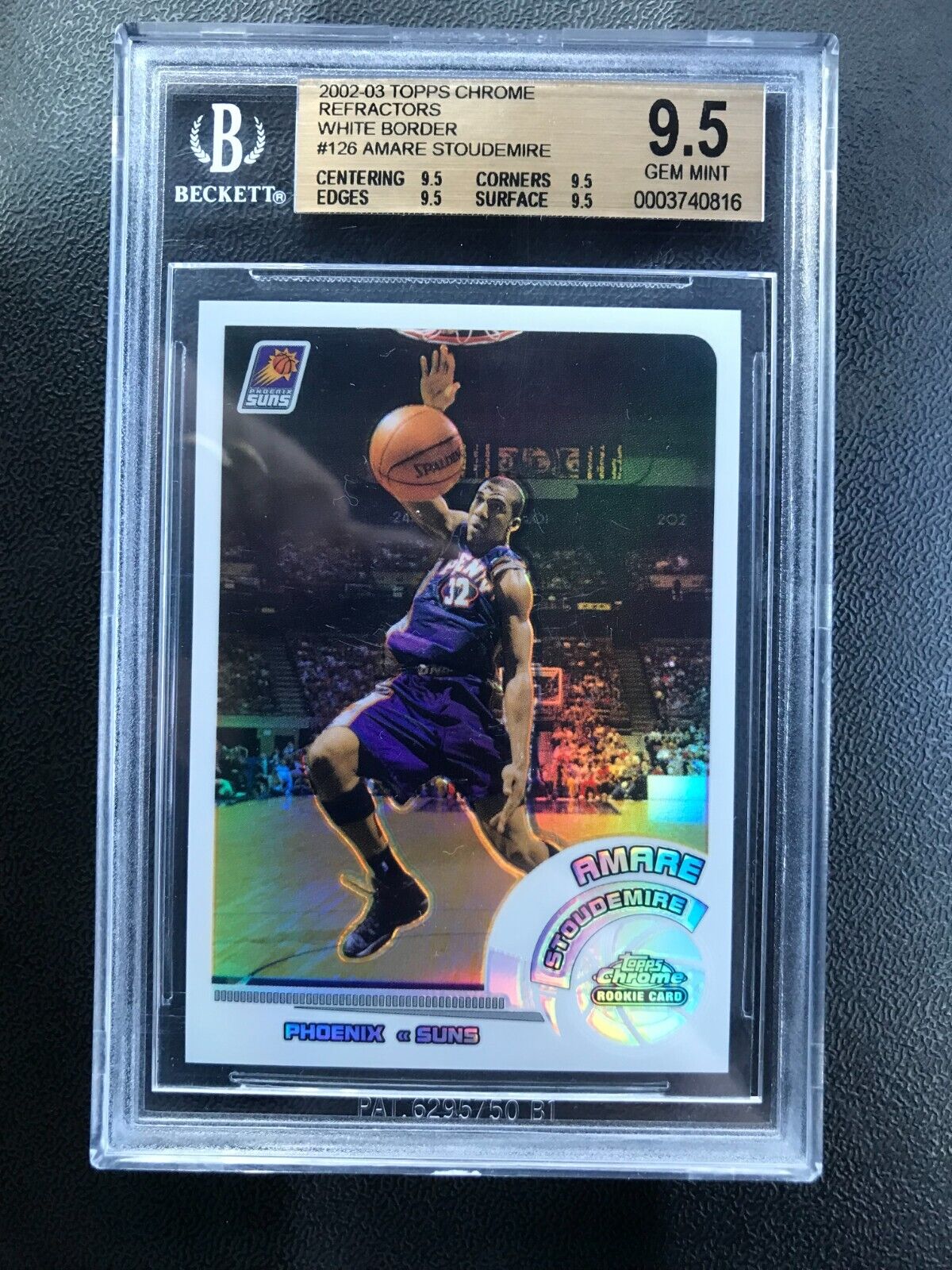 Amare Stoudemire 2002-03 Topps Chrome #126 Rookie White Refractor /249 BGS 9.5