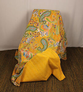 Indian Handmade Kantha Quilt Paisley Print Twin & Queen Block Printed Bedspread