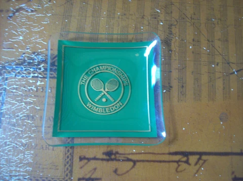The Championship Wimlbledon  Glass Trinket Dish. Great Collectible. 4.5" X 4.5" Cover