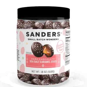 Sanders 18 oz. Dark Chocolate Sea Salt Caramels EGGS Limited Edition *BB 3/2026* - Picture 1 of 1