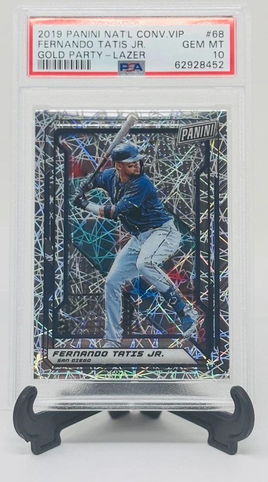 2019 Natl Gold Party Fernando Tatis Jr Lazer Refractor RC Card PSA 10 Gem MT Po8 - Image 1 of 1