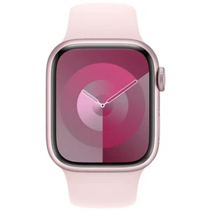 Apple Watch Series 9 41mm (GPS) Aluminium Różowy z różowym paskiem sportowym S/M - bardzo dobry - Zdjęcie 1 z 4