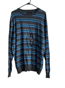 Geoffrey Beene Sweater Mens XL Blue Crewneck Pullover Lightweight New - Picture 1 of 6