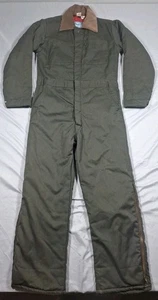 VTG Big Smith On The Job Wear Green Coveralls Scovill Sm Short 36-38 Insulated  - Picture 1 of 16