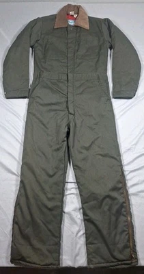 VTG Big Smith On The Job Wear Green Coveralls Scovill Sm Short 36-38 Insulated  - Image 1 of 4