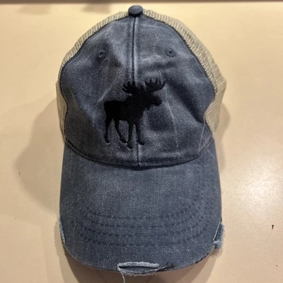 Moose Elk Trucker Hat Hunting Hiking Trail Mesh SnapBack   - Image 1 of 4