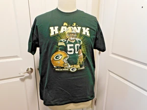 A.J. Hawk #50 -NFL Players Green Bay Packers Green Cotton T Shirt Men Size 2XL - Picture 1 of 6