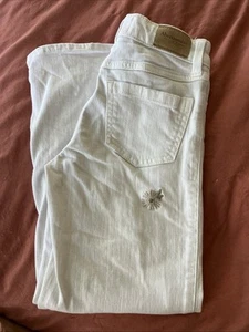 Abercrombie Kids Girl Jean Wide Leg High Rise Pant 7/8 Regular Beige Flower - Picture 1 of 6