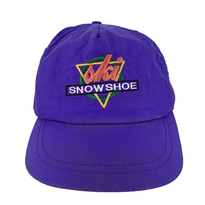 Vtg Ski Snowshoe West Virginia Hat Spell Out Logo Nylon Snap Back Baseball Cap - Image 1 of 4