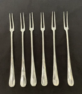 Vtg Cocktail Forks Set of 6 Aluminum? Made in Germany Appetizers Charcuterie - Picture 1 of 4