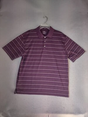 Camisa PGA Tour Para Hombres XL Púrpura Polo Rayas Manga Corta Cuello Golf Pullover Foto 1 de 4