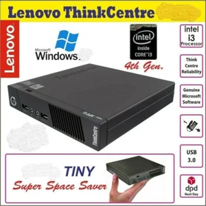 Lenovo Thinkcentre M73 Core i3-4thG @2.9GHz 8GB RAM 120GB SSD Win10 tiny mini PC - Picture 1 of 3