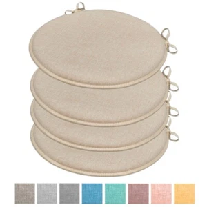 Set 4 Cuscini Sedia Rotondi Morbidi Universali Cotone Lavabile Coprisedia Tondo - Imagen 1 de 28