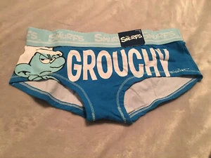 Smurfs Girlie Short Panty NWT Sz S Underwear Free S & H Grouchy - Picture 1 of 2