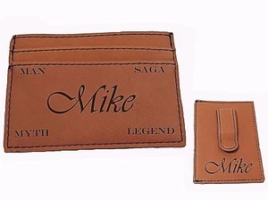 3 Cuero Grabado Personalizado Clip Dinero Para Hombre Personalizado Padrinos Regalo para él - Imagen 1 de 6