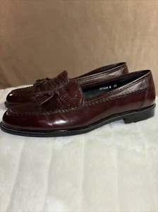 Stanley Blacker Burgandy Tassel Leather Loafers Men's 10M  Hand made Italy - Picture 1 of 9