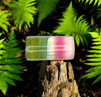 Multi Color Rainbow Tourmaline Cabochon With Unique Color Variation - 9.40 CTS - Image 1 of 4