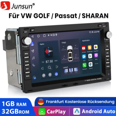 Für VW Polo 9N Golf 4 Passat B5 T5 CarPlay Android13 Autoradio GPS Navi RDS DAB+ - Bild 1 von 4