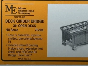 30 foot OPEN DECK GIRDER BRIDGE with BRIDGE TRACK - HO Scale - KIT 75502 - NEW - Picture 1 of 10