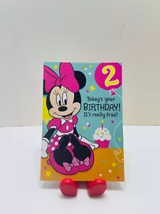 Minnie Mouse Hallmark Disney Jr. 2nd Girly Pink Themed Greeting Birthday Card - Picture 1 of 4
