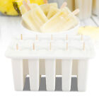 White 10 Cells Silica Gel Ice Cream Mold Popsicle Maker With 50