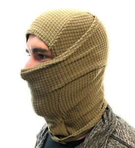 Coyote Brown Balaclava Grid Waffle Cold Weather Fleece Tactical Neck Gaiter