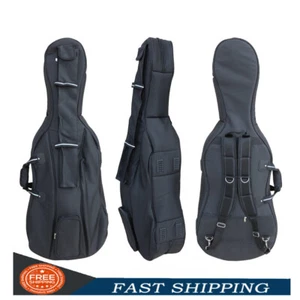 Advanced Black Cello Case 4/4 Soft Bag with Multiple Pockets Strong Bag - Picture 1 of 12