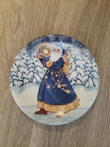 Certified Intl Judith Ann Griffith CELESTIAL SANTA Ceramic Salad Plate 8" - Picture 1 of 4