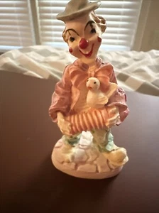 Vintage Clown Playing Accordion Ceramic Figurine 4” Tall - Picture 1 of 5