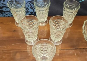 VINTAGE Whitehall American Clear Cubist Tumbler 6" Matching Set Tea Glass 1-6 - Picture 1 of 9