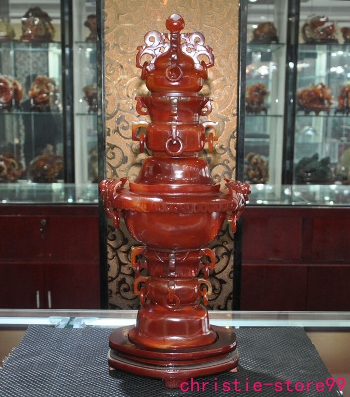 清時代瑪瑙香炉 香炉 香道具 置物 彫刻 細密細工 時代物 文房具 中国古美術