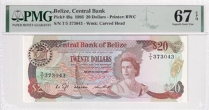 Belize, 20 Dollars, 1986, UNC, p49a - Picture 1 of 2