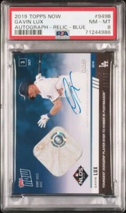 2019 Topps Now Postseason Gavin Lux RC Autograph Relic 49/49 NLDS Dodgers PSA 8 - Picture 1 of 2