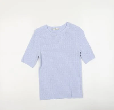 TU Womens Blue Boat Neck Viscose Blend Jumper Size 14 - Image 1 of 4