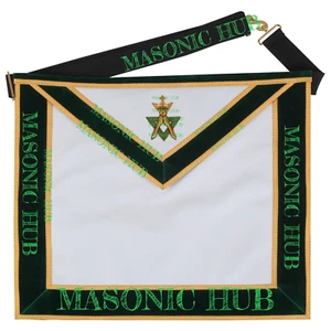 Alliierte Freimaurer Grad (AMD) Past Sovereign Master Lammfell Schürze - Handarbeit - Bild 1 von 7