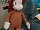 Curious George Monkey 15” Plush Stuffed Animal With Fighter Fighter Hat B16
