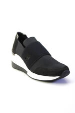 Michael Michael Kors Womens MK Felix Trainers Sneakers Black Tech Canvas Size 9M