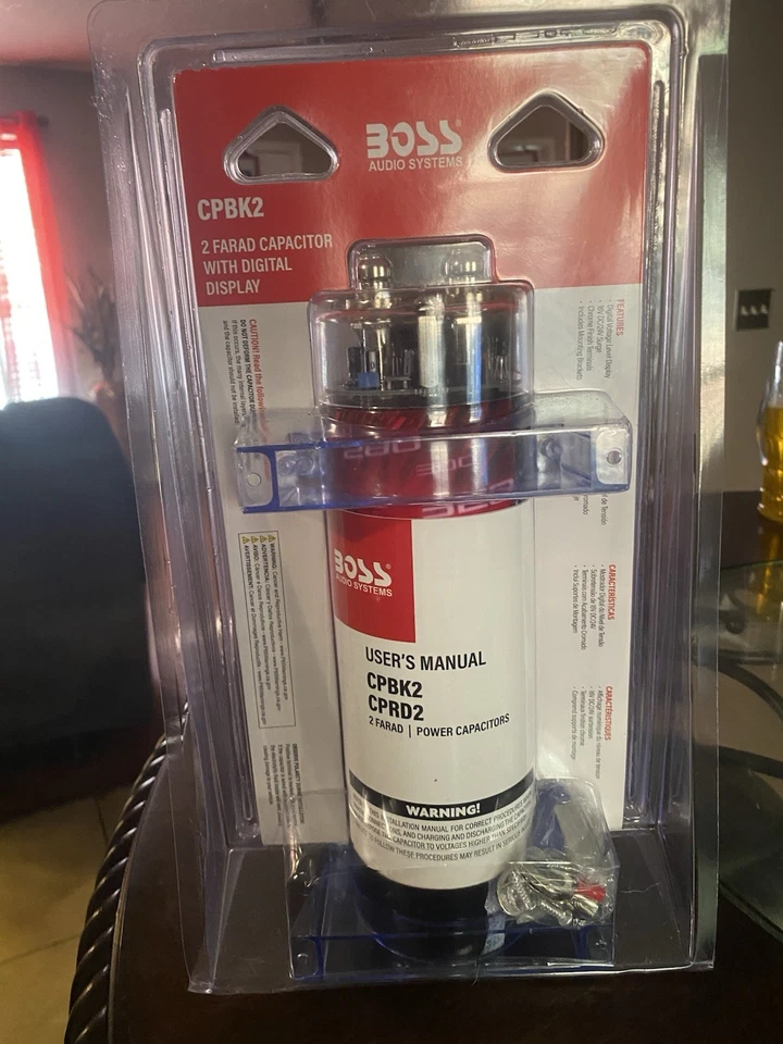 Boss CPBK2 2 Faradios 20 Voltios Voltaje Digital Coche Audio Condensador de Alimentación LED Negro Foto 1 de 4