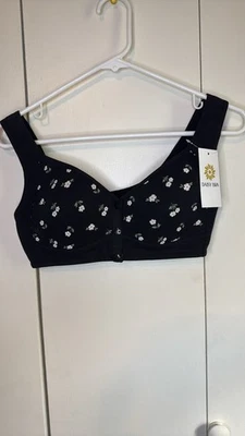 Sujetadores Daisy Comfort delanteros a presión talla M negros florales Foto 1 de 4