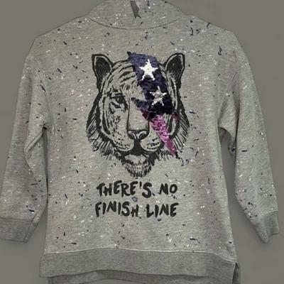 Sudadera con capucha Zara gris lentejuelas perno talla 9 Foto 1 de 4