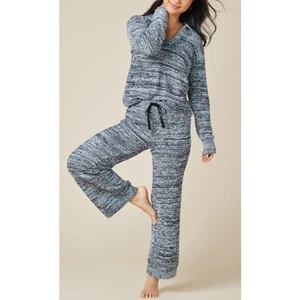 Softies Women's Heather Black Marshmallow Johnny Collar Lounge Set Size L - Bild 1 von 13