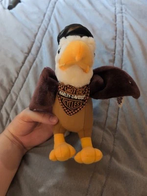 Harley Davidson 8” Eagle-Felpa Peluche Sombrero/Bandana Logo Oficial 1998 Foto 1 de 4