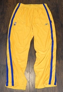Pantalones de calentamiento San Francisco Warriors NBA Reebok Hardwood Classics amarillos grandes - Imagen 1 de 3