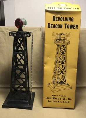 LOUIS MARX & CO. #0446 TORRE BALIZA GIRATORIA EN ORIG. CAJA - ACCESORIO CALIBRE "O" Foto 1 de 4