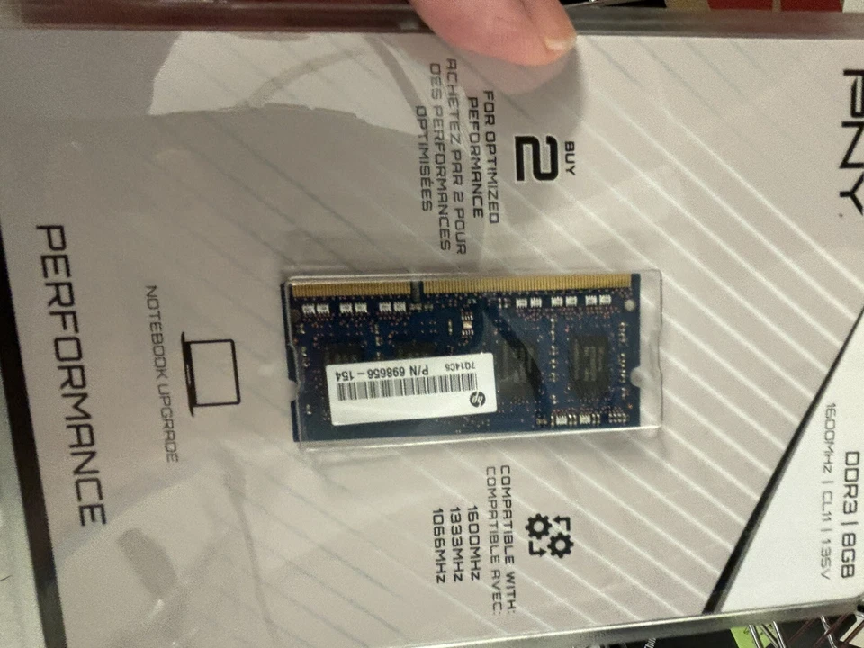 hp ddr3 8gb ram laptop p/n 698656 - Image 1 of 1