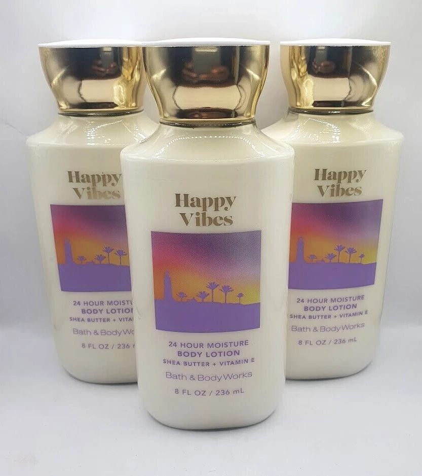BATH AND BODY WORKS LOCIÓN CORPORAL HAPPY VIBES 8 FL OZ (JUEGO DE 3) Foto 1 de 1