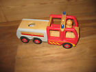 Elc Wooden Sturdy Pushalong Fire Engine Playfigure Opening Flaps Each Side 12In